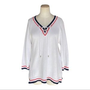 Heart of Palm Preppy Light Academia Oversized Sweater Size Small